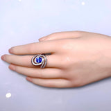 Eostre Vivid Blue Sapphire and Diamond White Gold Ring