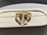 Spodumene and Diamond Ring in 18k Rose Gold