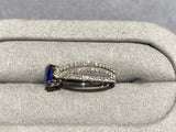 Eostre Blue Sapphire and Diamond Ring in 18k white Gold