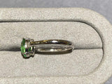 Eostre Tsavorite and Diamond Three-Stone Ring in 18k White Gold