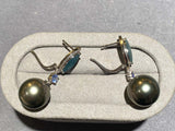 Eostre Type A Blue Jadeite, Tahitian Pearl and Diamond Jewellery set in 18k Gold