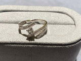 Square Diamond Ring in 18k White Gold