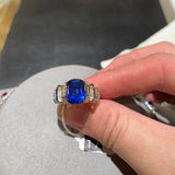 Eostre Blue Sapphire and Diamond White Gold Ring