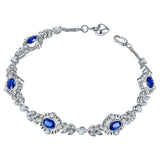 Eostre Edwardian Style Royal Blue Sapphire and Diamond Bracelet in 18K Gold