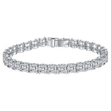 Eostre Asscher Diamond Line Tennis Statement White Gold Bracelet