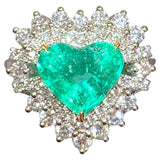 Eostre Emerald Heart and Diamond White Gold Engagement Ring