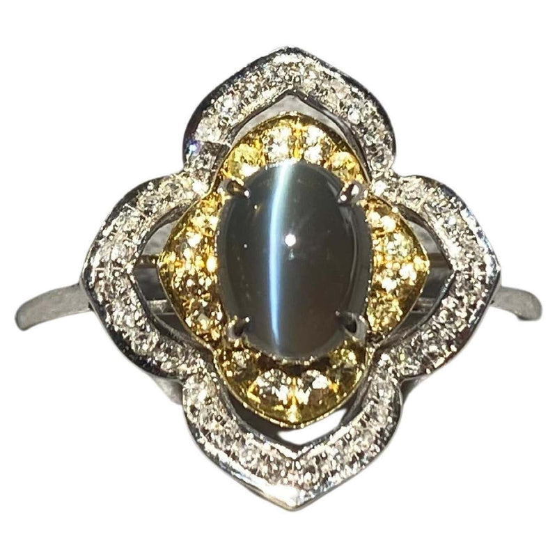 Alexandrite white gold rings top