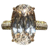Spodumene and Diamond Ring in 18k Rose Gold